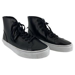 Clear Weather Black Leather High Top Sneakers